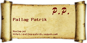 Pallag Patrik névjegykártya